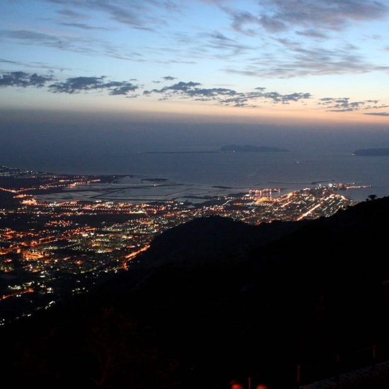 Panoramica sul golfo di Trapani da Erice