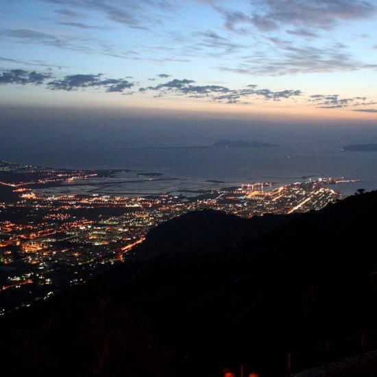 Panoramica sul golfo di Trapani da Erice