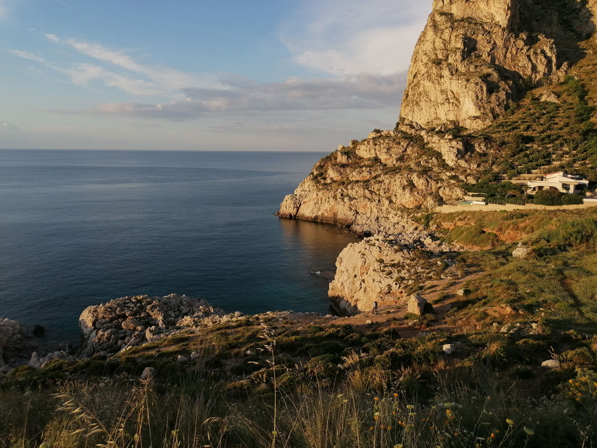 Le tre piscine di capo zafferano al tramonto