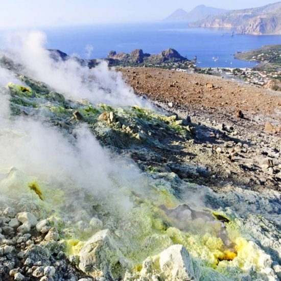 Le fumarole di Zolfo sul gran cratere